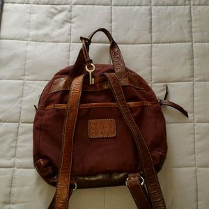 Fossil leather pack bag purse
